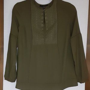 BANANA REPUBLIC/L-S/CREPE BLOUSE/XS